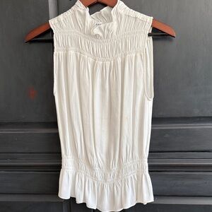 Frame Denim Cream Sleeveless Blouse